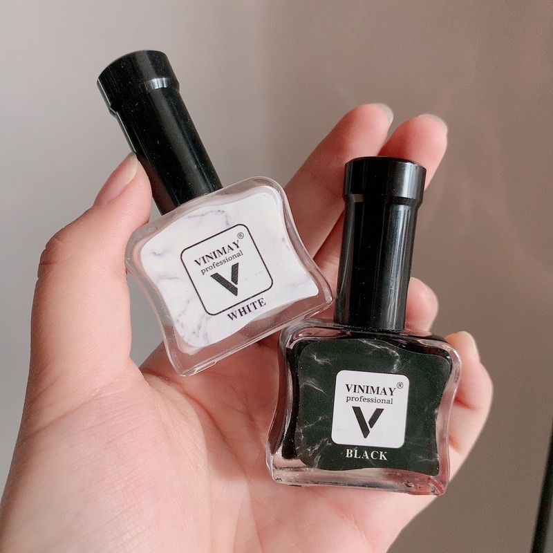 Cồn loang Vinimay màu trắng,đen tạo vân đá nails