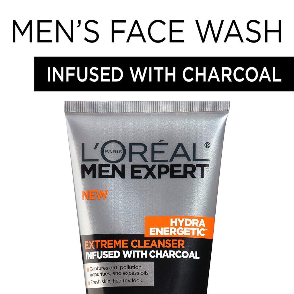 Sữa rửa mặt than hoạt tính cho nam L'Oreal Men Expert Hydra Energetic Black Charcoal Face Wash 150ml