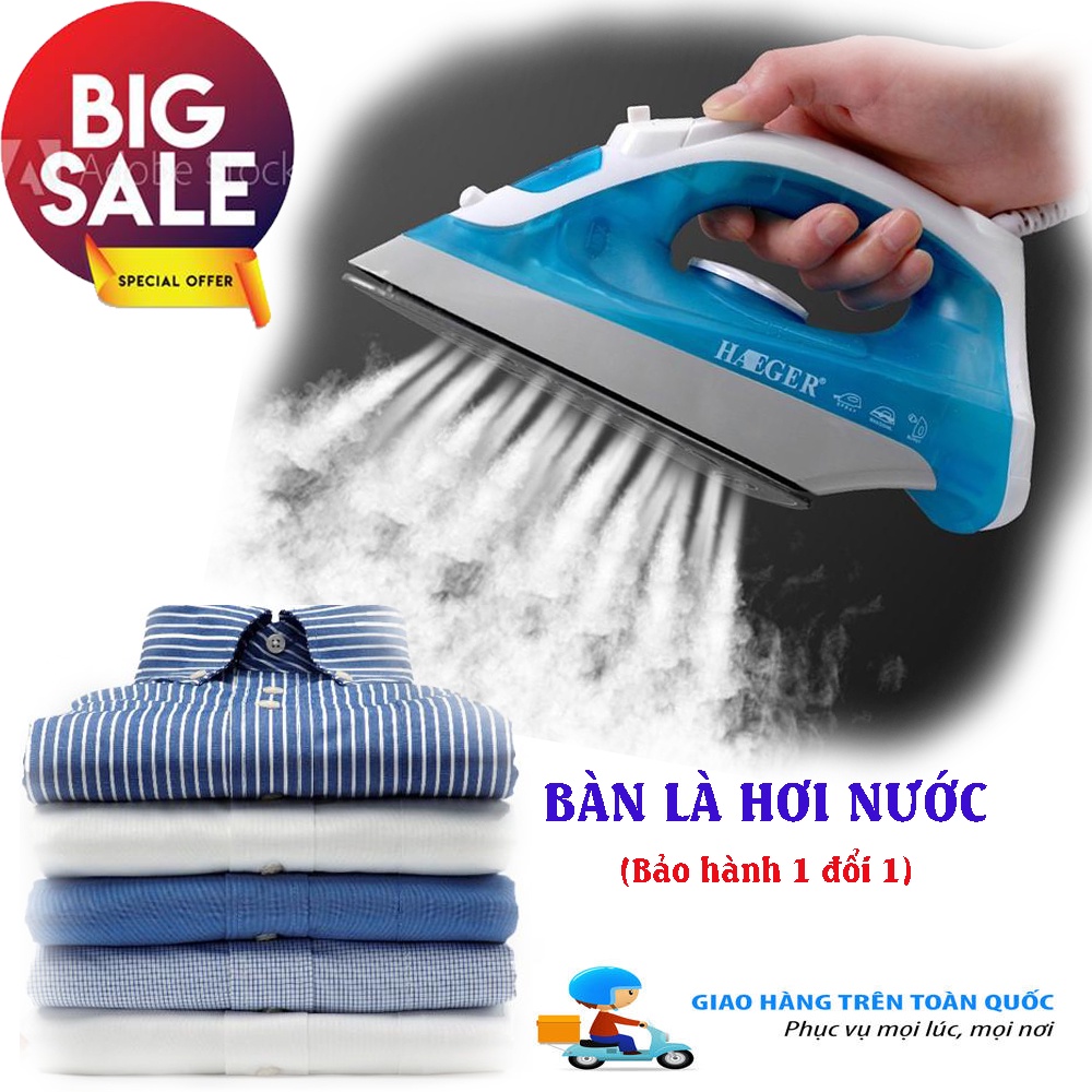 Bàn Là Hơi Nước, Bàn Ủi Hơi Nước. 2 Chế Độ Phun Hơi - Phun Sương, Mặt Đế Chống Dính. MUA NGAY!!!