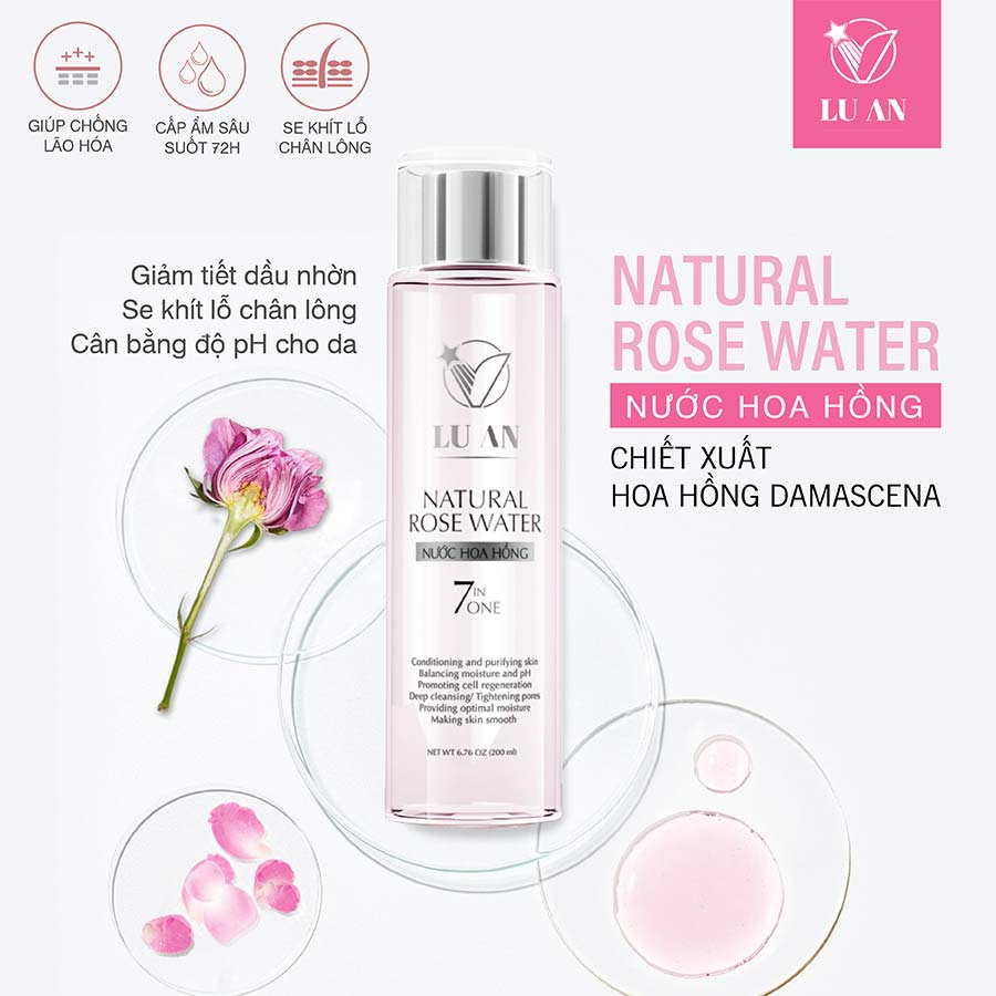 Nước Hoa Hồng V LU AN Natural Rose Water 7IN1