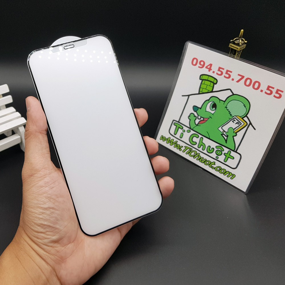 [Nhám Siêu Cứng] Kính CL Chống Vân Tay iPhone 12 Pro Max 6.7&quot; Cường Lực tốt FULL Màn Viền Kính Bóng