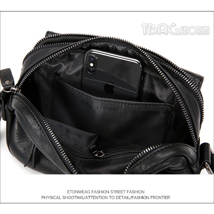 Túi Đeo Chéo Nam  Nhỏ - Chất Liệu Da - Cao Cấp - Màu Đen - Mã DP607 | BigBuy360 - bigbuy360.vn