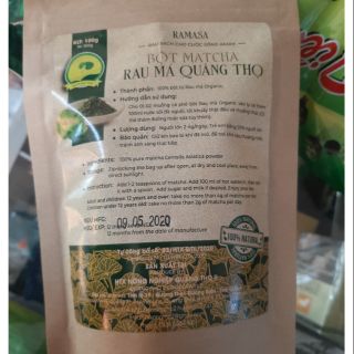 BỘT TRÀ RAU MÁ ORGANIC QUẢNG THỌ- HUẾ 100G