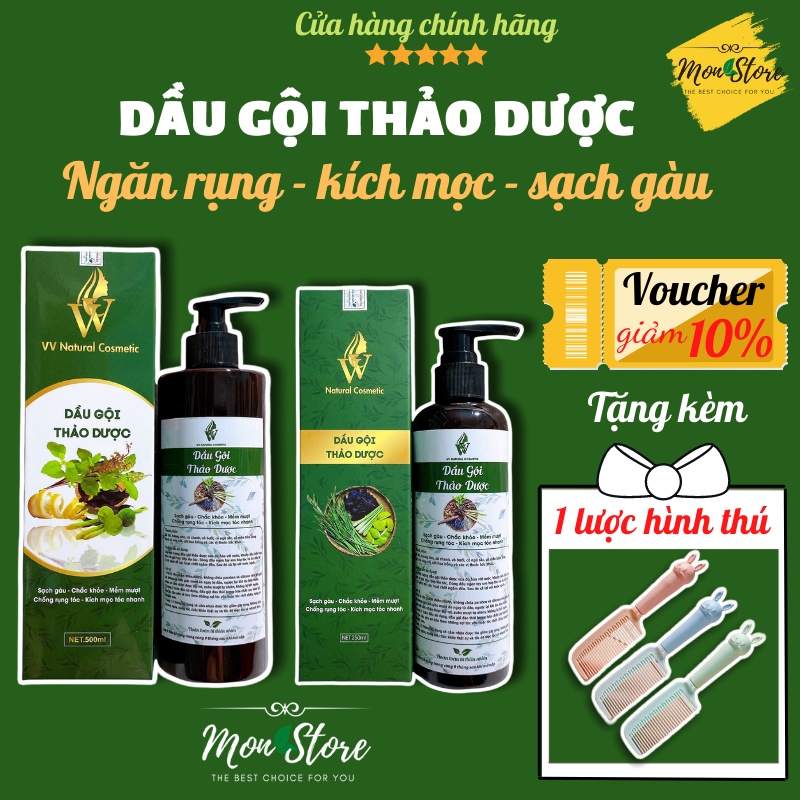 DẦU GỘI THẢO DƯỢC VV Natural Cosmetic giúp ngăn rụng tóc, sạch gàu ngứa, hỗ trợ mọc tóc nhanh, kiềm dầu chống bết