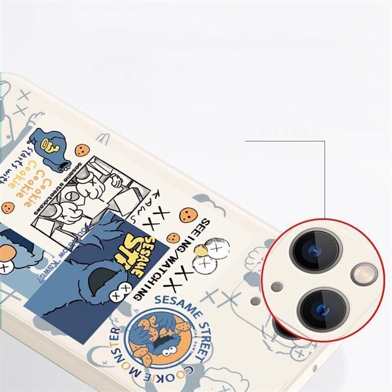 Ốp Điện Thoại Silicon Dẻo Vuông Hình Sesame Street Elmo IPhone 14 13 12 11 Pro Max Plus Mini X XS XR Xsmax 6 6S 7 8 Plus
