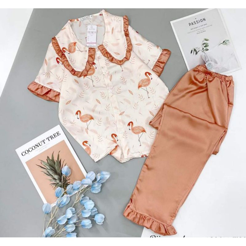 Bộ pijama lụa latin phói hàn cao cấp loại 1 mẫu cộc dài, mềm mịn thoáng mát, không nhăn nhàu, bai xù, bao đẹp!!!