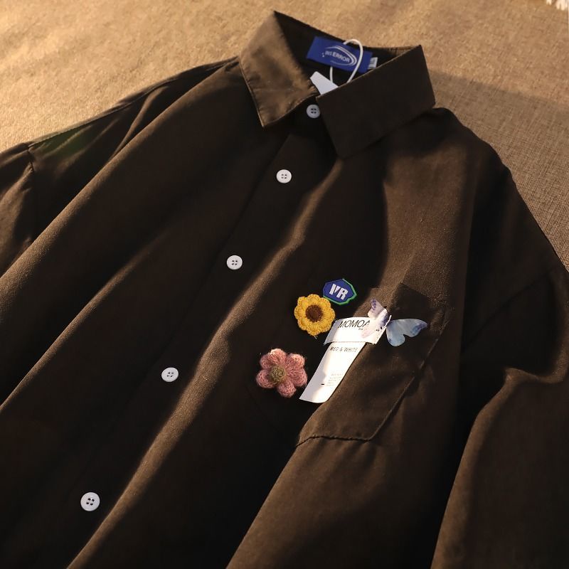 Áo Sơ Mi Tay Ngắn Dáng Rộng Phong Cách Retro Pháp Ngọt Ngào Cho Nữ