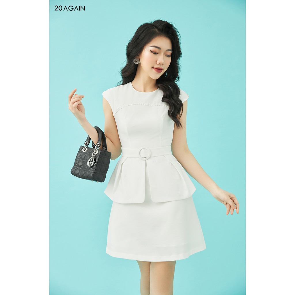 [Mã WABR0101 giảm 10% đơn 99K] Đầm Xòe Peplum Tà Xẻ Công Sở 20AGAIN DEA1229 | BigBuy360 - bigbuy360.vn