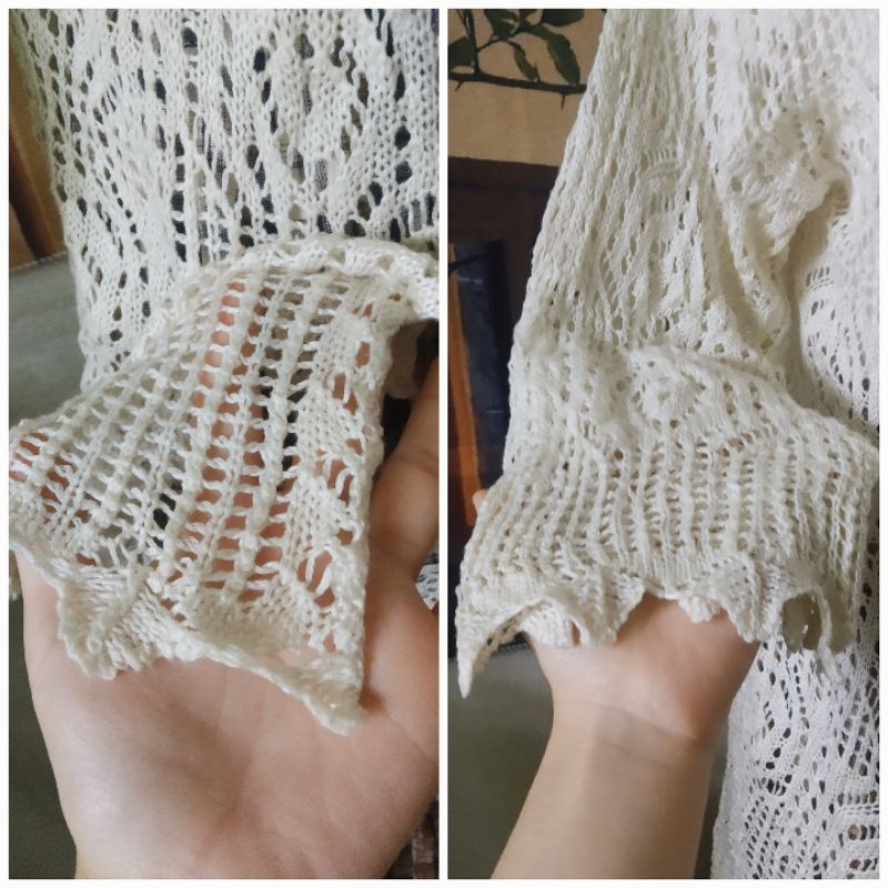 |2hand| Set 3 món áo váy xô + cardigan len nhật phối bèo ren phong cách boho - morigirl