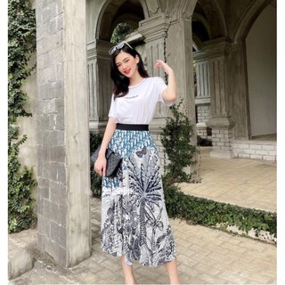 Chân váy Xếp Ly họa tiết