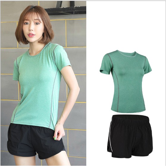 [MẪU MỚI 2021] Set Bộ Quần Đùi short Áo thun Thể Thao Nữ Sanker II (Đồ Tập Gym, Yoga) - Hàng Nội địa Trung