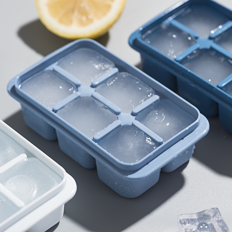 Khuôn Làm Đá Viên 6 Ngăn Mini Đế Mềm Chống Rò Rỉ Có Nắp Đậy / Làm Đá Viên / Trái Cây Mùa Hè