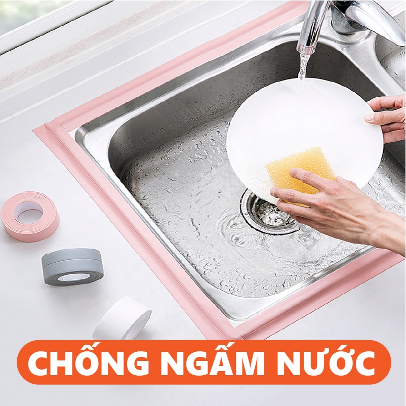 Băng keo chống ẩm mốc ⭐ Băng keo dán viền phòng tắm phòng bếp nhà vệ sinh KINGRON