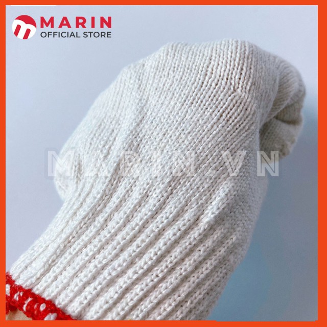Găng tay vải sợi polyester màu trắng (1 đôi)