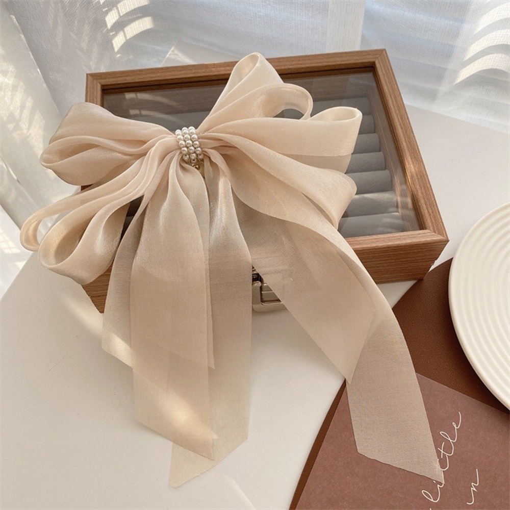 Kẹp Tóc Nơ Ruy Băng Màu Đen/Trắng/Tím/Đỏ/Hồng Thanh Lịch Cho Nữ