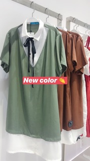 Đầm sơ mi mix color SODA POP