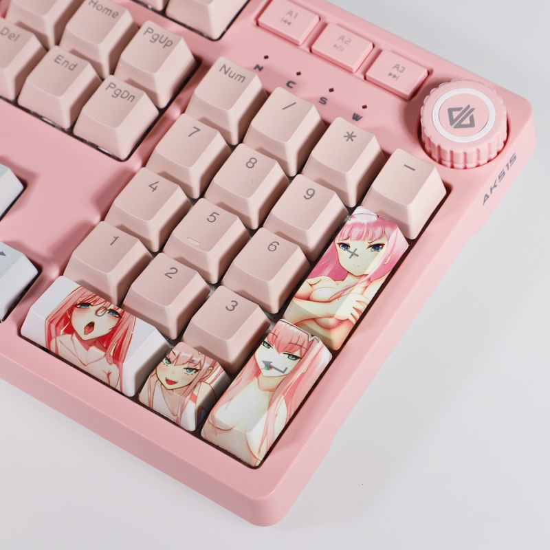 Zero Two Keycap Cherry Profile DARLING in the FRANXX Theme anime PBT Dye thăng hoa bàn phím cơ Keycap