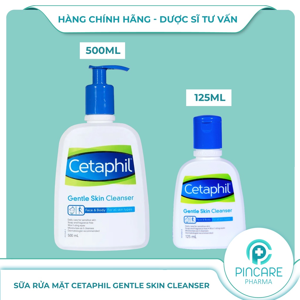 Sữa rửa mặt Cetaphil Gentle Skin Cleanser 125ml &amp; 500ml - Hàng chính hãng - Nhà thuốc PinCare