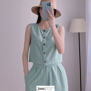 JAAS Set bộ nữ áo sát nách quần short lưng thun chất lụa cao cấp