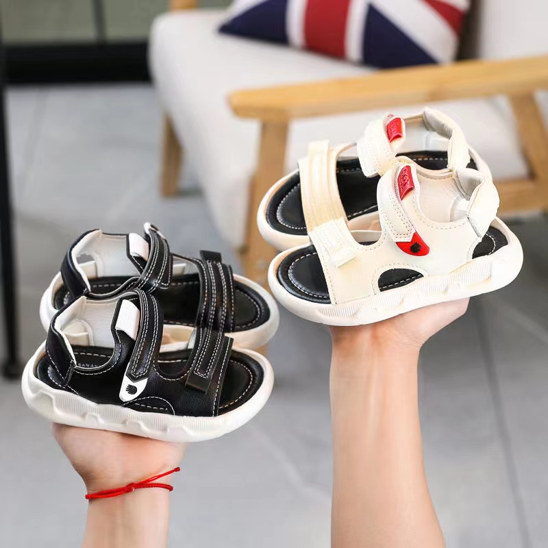 SANITKUN Giày sandal quai gai dán đế cao su chống trượt thời trang đi biển dành cho trẻ em