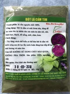 Bột màu từ rau củ quả