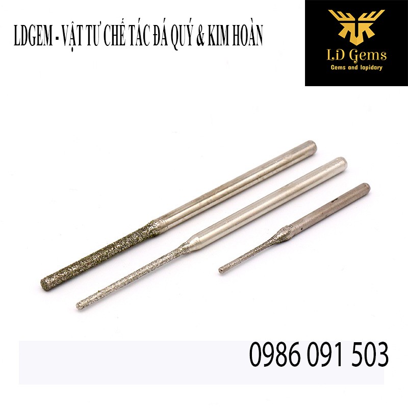 10 mũi khoan cốt 2.35mm  mũi dài (Mã A dài) chuyên dụng khoan, chạm, khắc tượng ngọc, đá quý, đá thô, đá cảnh