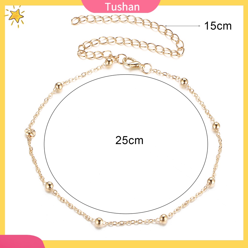 TUSH_Women's Fashion Beaded Chain Choker Satellite Chain Minimal Delicate Necklace