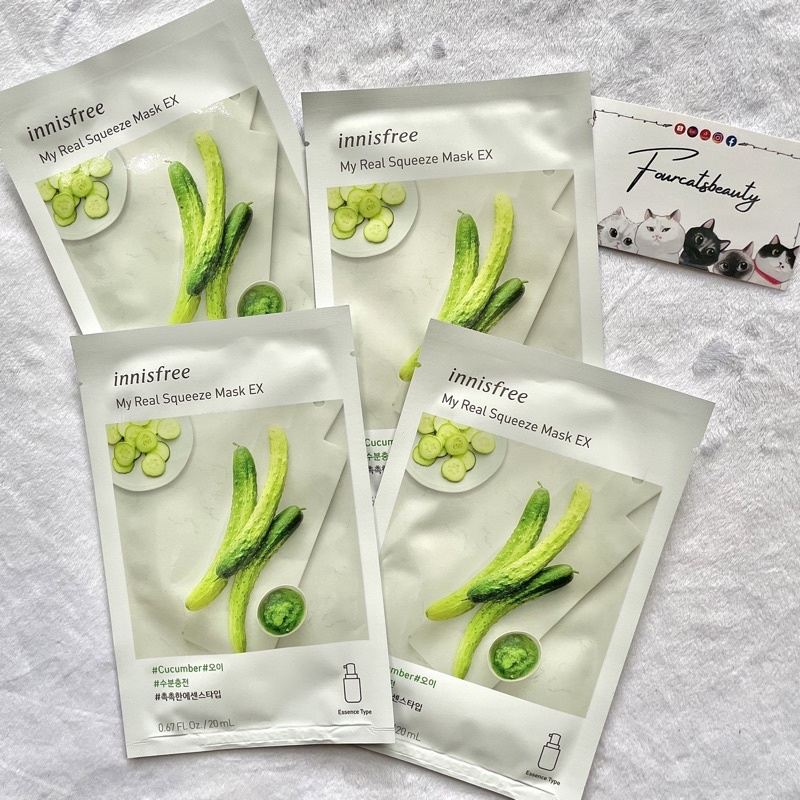 Mặt Nạ Giấy Dưỡng Da Chiết Xuất Từ Dưa Leo Jeju Innisfree My Real Squeeze Mask EX 20ml