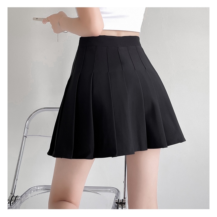 Chân váy xếp ly ngắn lưng cao lót quần màu trắng và màu đen HCV32 Hỉn Hỉn Store