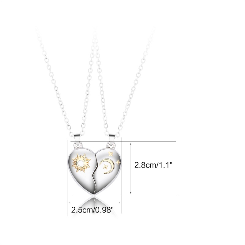 Flgo Vòng cổ Hình Trái Tim Tình Nhân Mạnh Mẽ Dài Cho Cặp Đôi