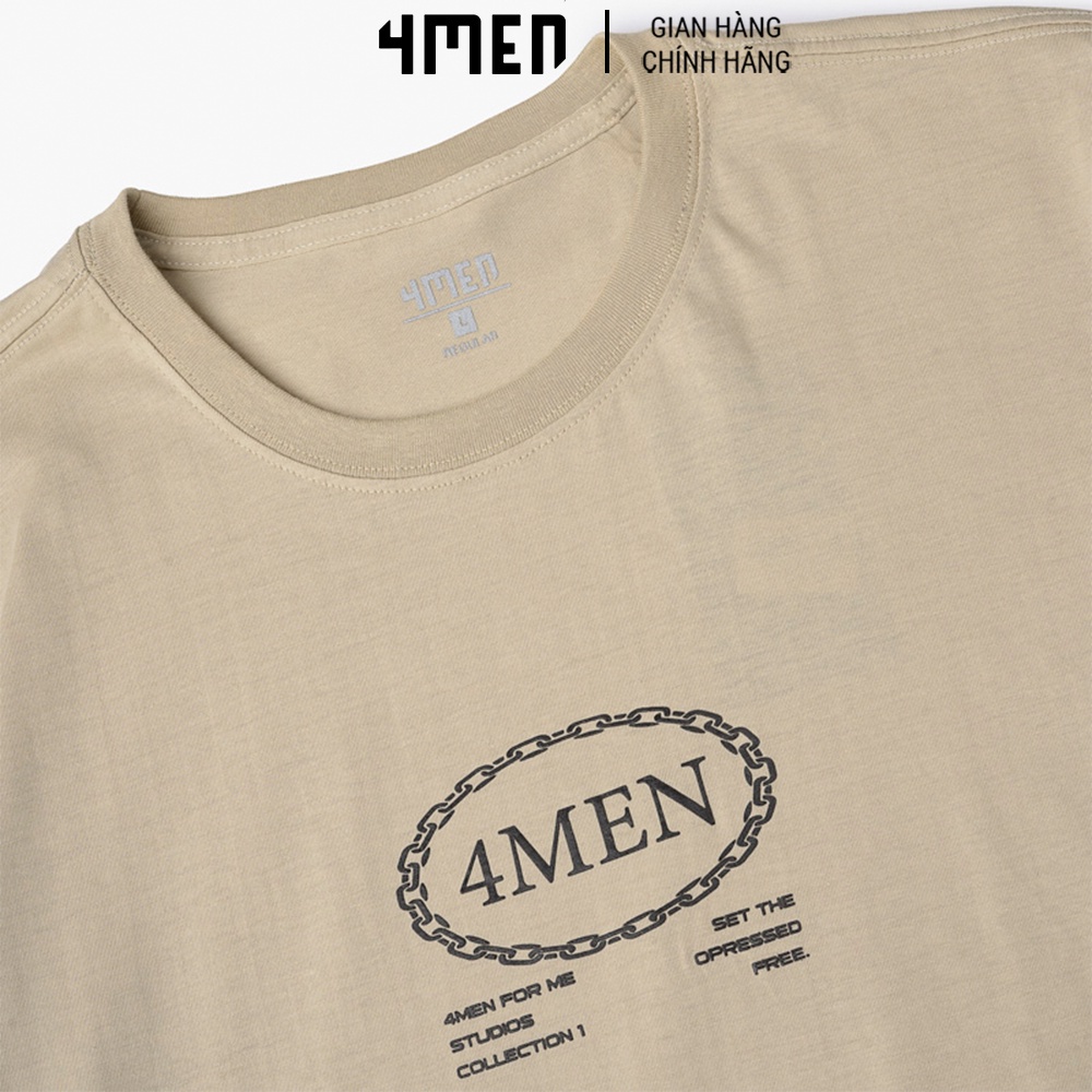 Áo Thun Nam 4MEN AT085 form suông, in logo 4MEN cách điệu tinh tế, chất cotton thấm mồ hôi, thoáng mát, vải mềm mịn