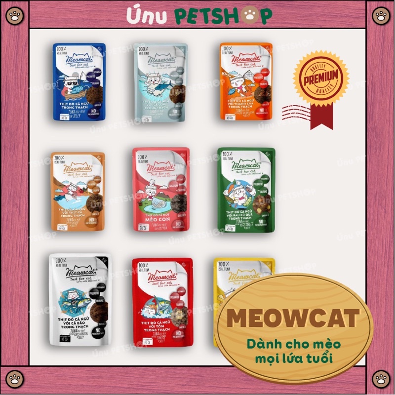 Pate MEOWCAT thức ăn cho mèo 9 vị - GÓI 70G -  Ú Nu Pet Shop