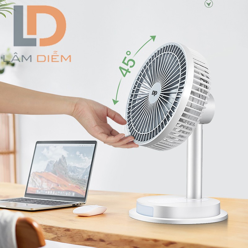Quạt sạc để bàn có đèn led đa năng dp 7627