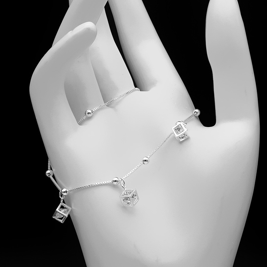 Lắc Tay Bạc Nữ Hình Khối Lập Phương | BigBuy360 - bigbuy360.vn