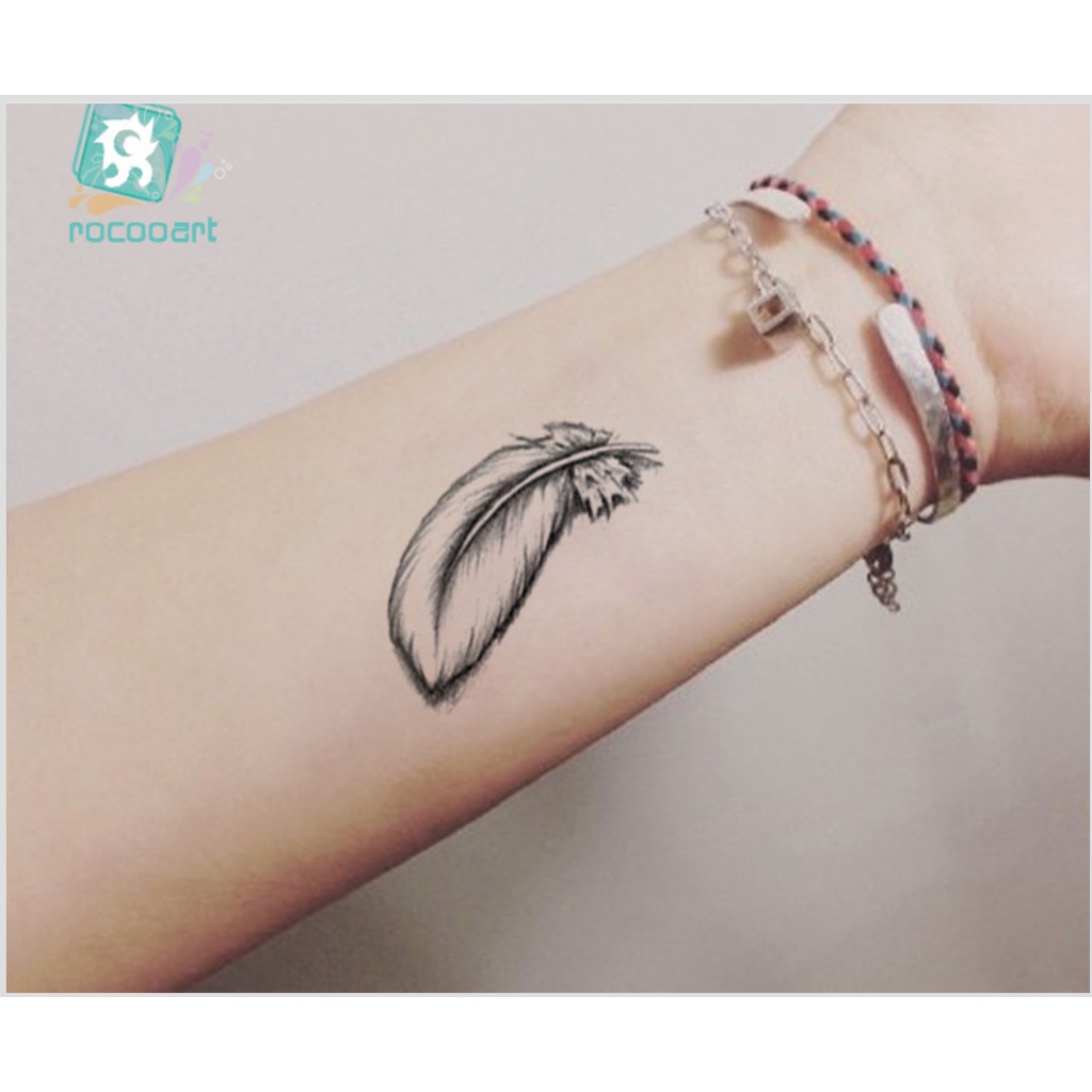 Hình xăm dán lông vũ siêu cute 10xx6cm