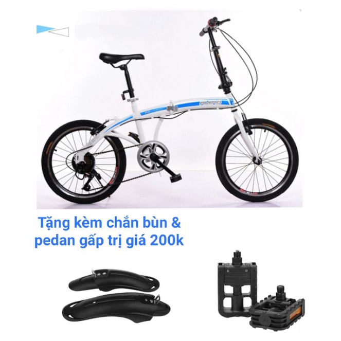 Xe đạp gấp gọn AMIAO, bánh xe 20 inch, bộ đề 7 tốc độ, phanh đĩa, thể thao, cá tính