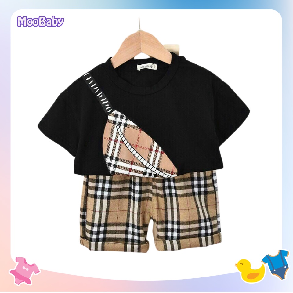 Quần Áo Bé Trai Bộ Cộc Tay In Túi Đeo Chéo Cho Bé Trai Chất Cotton Cực Xịn - MOOBABY SHOP