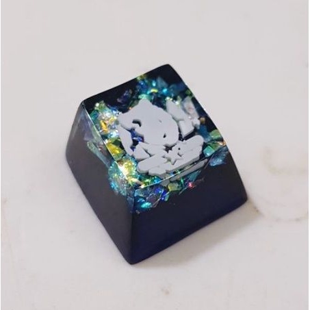 Nút Keycap SA Profile hàng R1 Azure Lane Resin Keycap - Nút bàn phím cơ trong suốt hình cá trắng đen