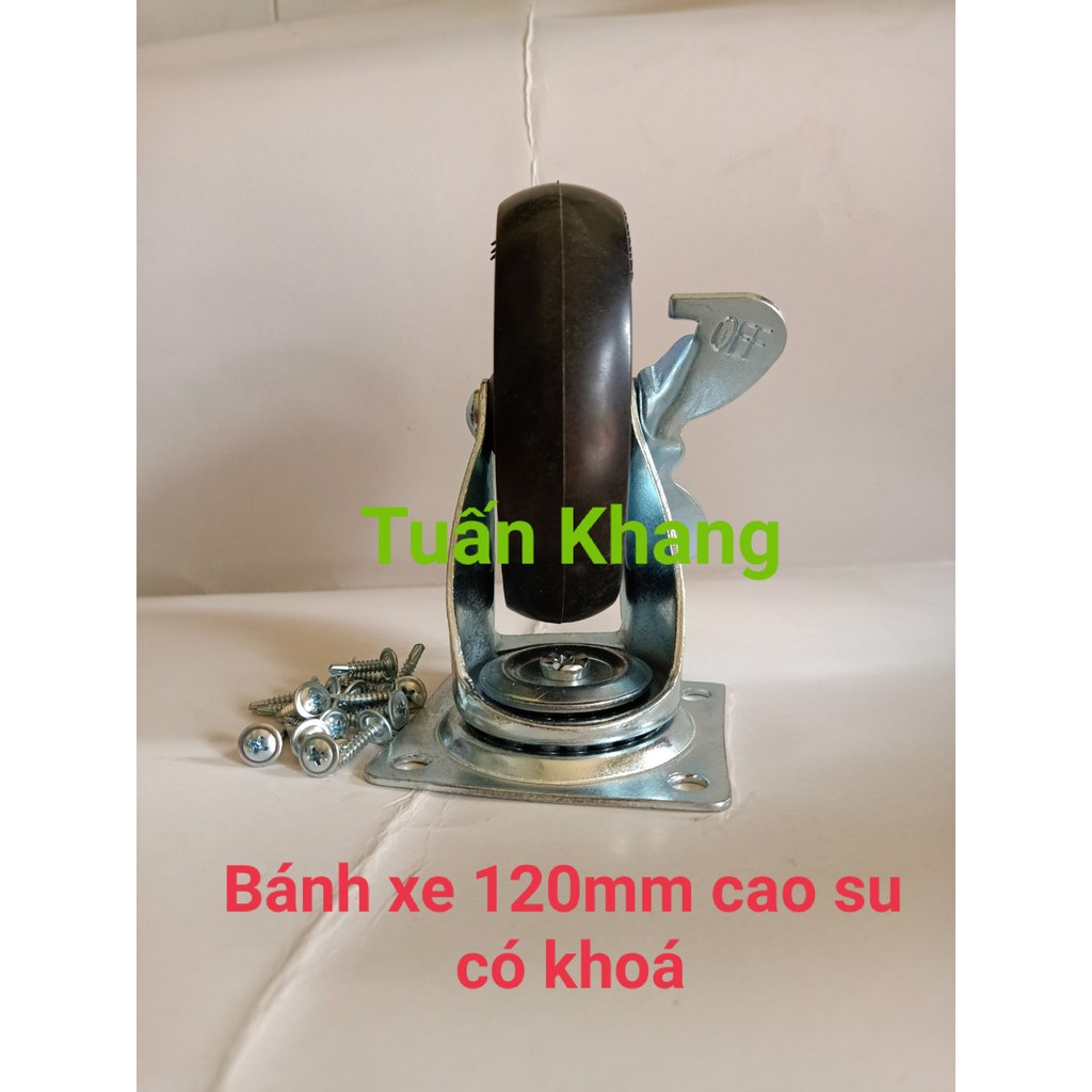 Bánh xe đẩy hàng 120mm cao su vĩnh phát