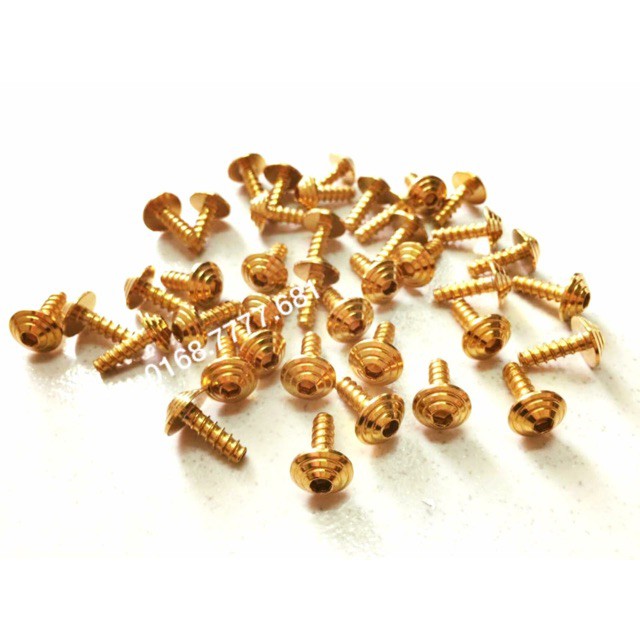 Ốc dàn áo Yamaha Honda đầu dù xi vàng và titan chính hãng Heng Thailand