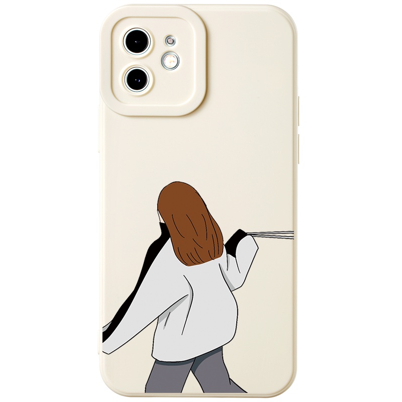 Ốp lưng JURSUE hoạt hình cặp đôi dễ thương đẹp cho iPhone 13 12 11 Pro Max SE 2020 X XR XS 8 7 ip 6S 6 Plus Y1861