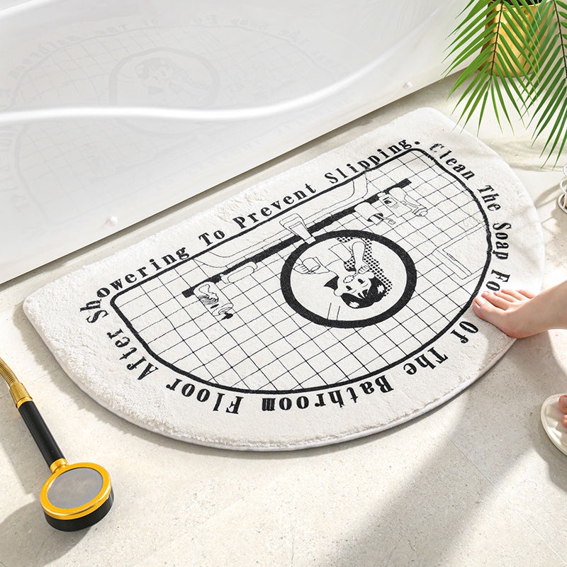 Thảm lót cửa chùi chân Chống Trượt Thấm Hút Tốt Hình Bán Nguyệt Phong Cách Bắc Âu