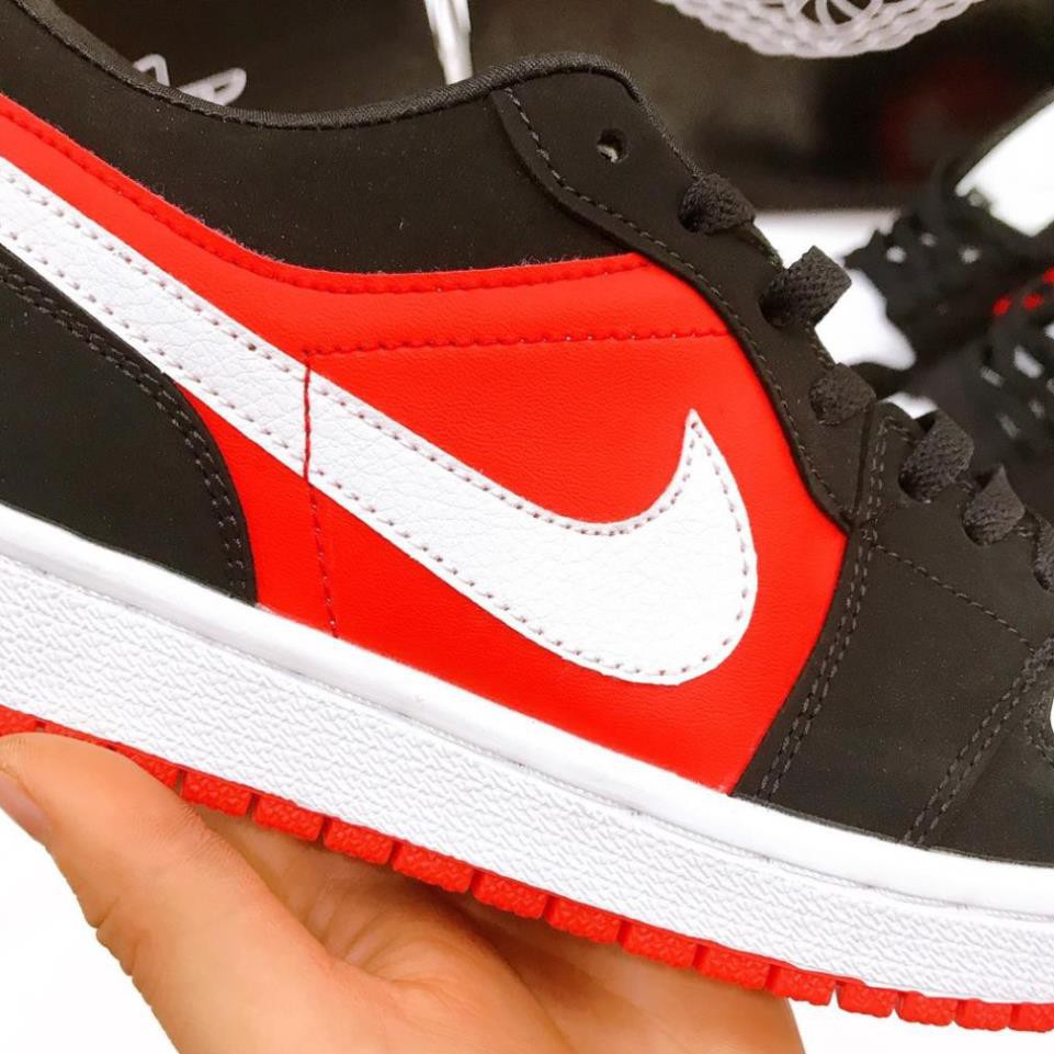 Giày Thể Thao Nam Nữ Ngô Thắng JD Low Đen Đỏ logo Trắng