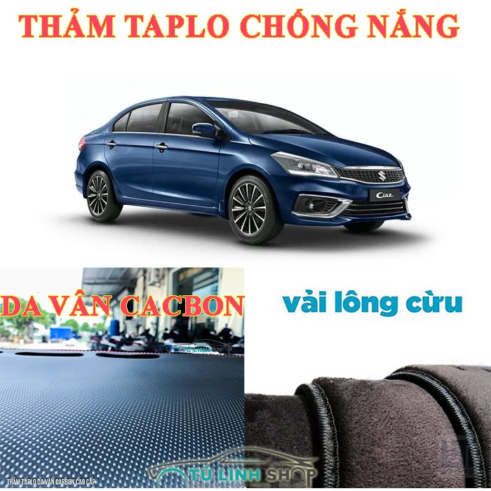 Thảm taplo Suzuki Ciaz bằng lông Cừu 3 lớp hoặc Da Cacbon