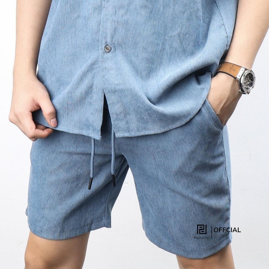 Quần short nam chất vải nhung tăm dày dặn, năng động, thoải mái PUNDO QSPD024