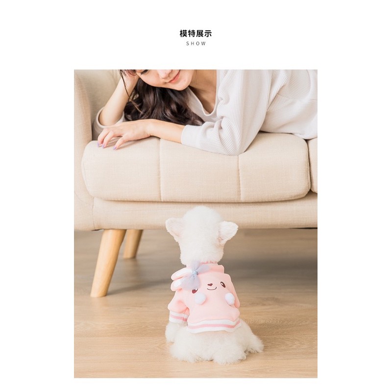 Áo thỏ hồng cho thú cưng