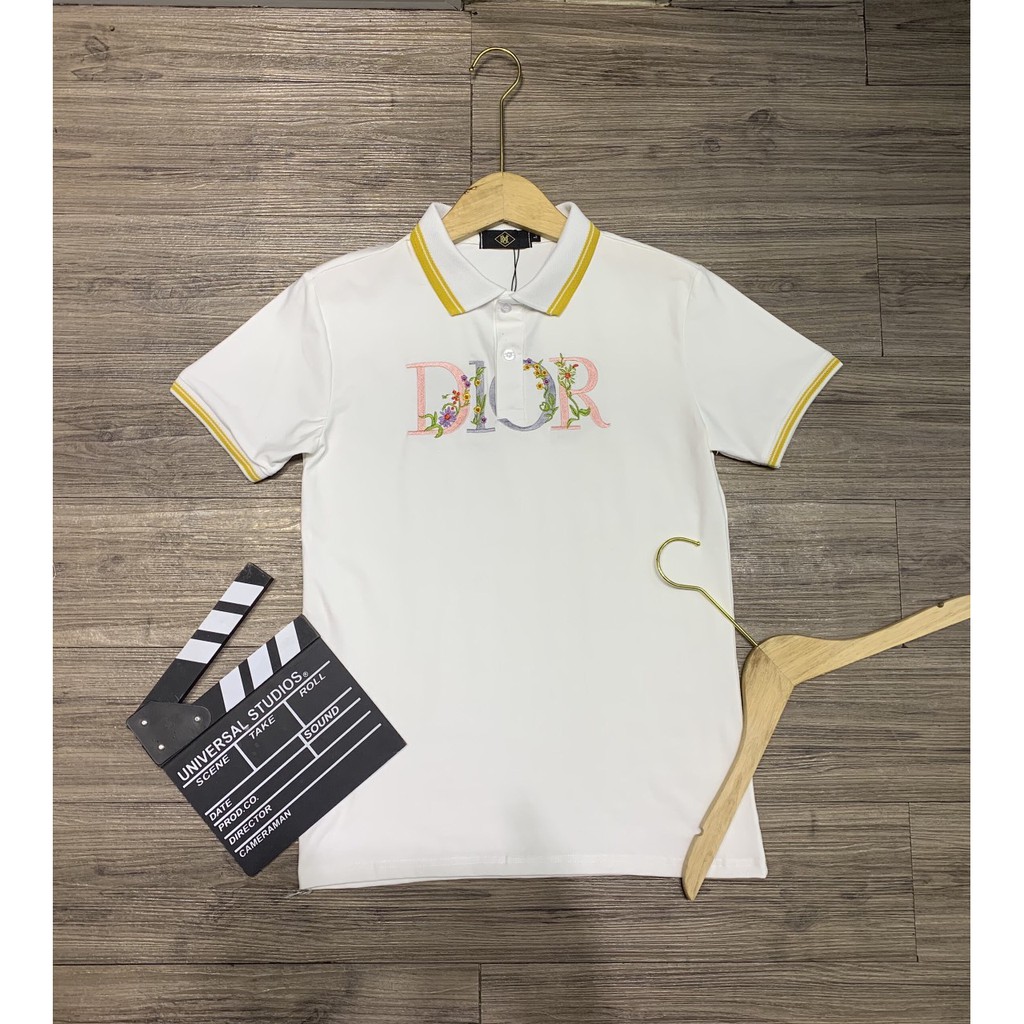 Áo thun cổ trụ áo thêu nổi (chất cotton 100% vải dày cực mát) | BigBuy360 - bigbuy360.vn