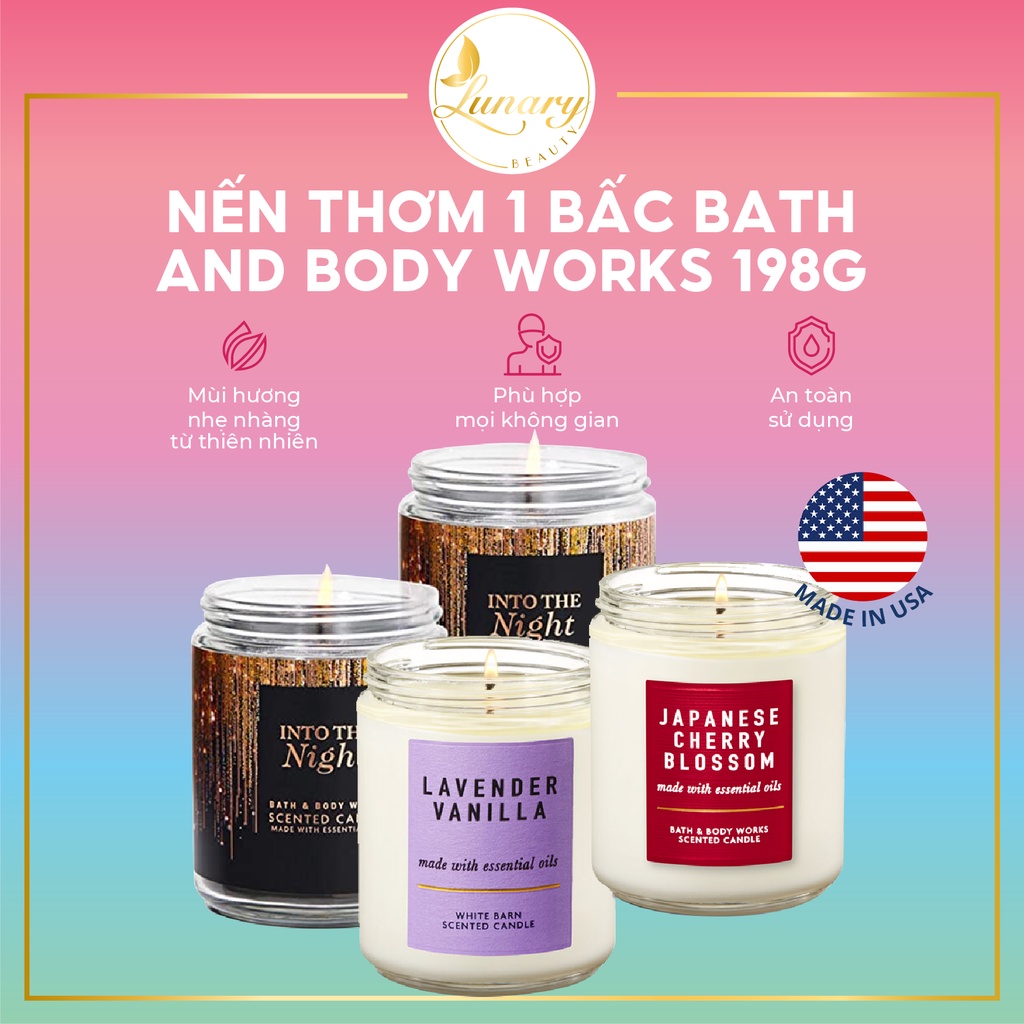 Nến Thơm Bath and Body Works 1 bấc 198g  - Nến Thơm Giáng Sinh - Lunary Beauty