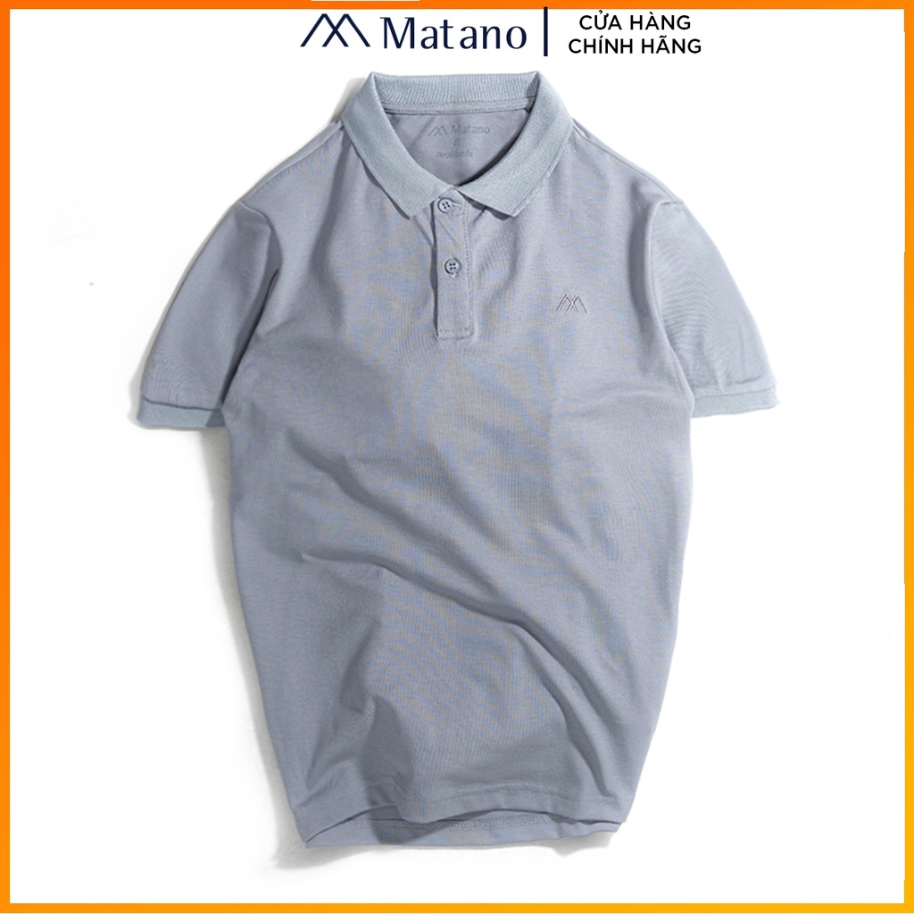 Áo polo nam xám trơn basic đẹp MATANO - Áo thun nam có cổ trụ bẻ, vải cá sấu cotton cao cấp chính hãng giá rẻ 023