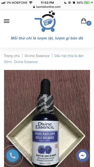 DẦU HẠT THÌA LÀ ĐEN BLACK CUMIN - 30ML - DIVINE ESSENCE